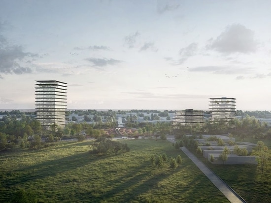 Los espacios de trabajo "poort van de prijkels" de KAAN architecten surgirán de frondosos bosques belgas