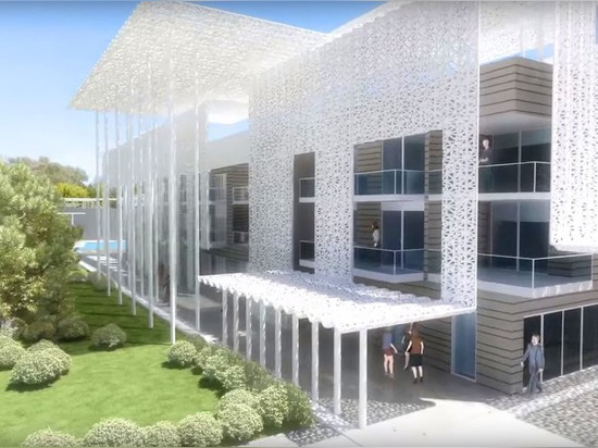 ¿Arquitectura de Jacques Ferrier? ¿casquillo d de s? El hotel de Agde se envuelve en una piel concreta afiligranada delicada