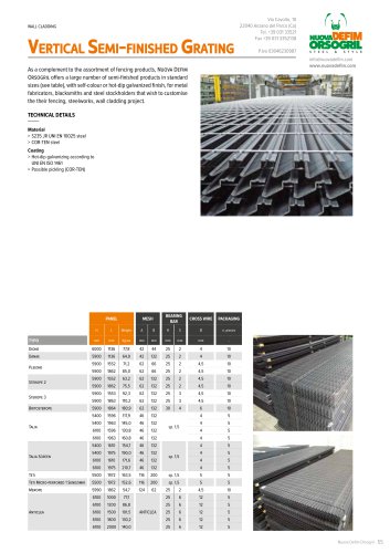 Vertical Semi-finished Grating