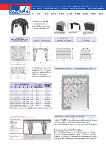 PAVIMENTOS VENTILADOS H 130 - 450