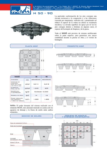 PAVIMENTOS VENTILADOS  H  50 - 90