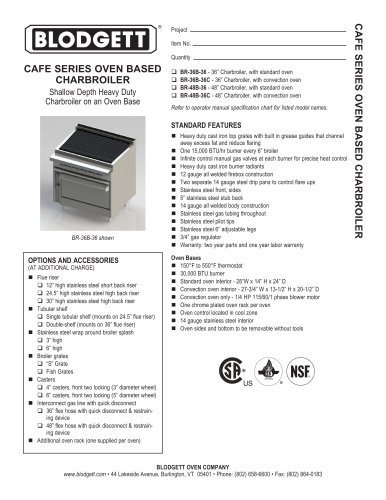 CAFE SERIES OVEN BASED CHARBROILER