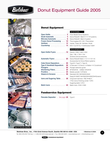 Belshaw donut equipment guide- Europe/Asia/ Australasia/ Africa/ Pacific Islands