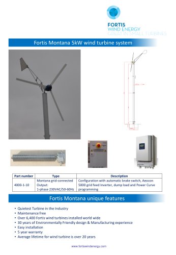 Montana 5 kW wind turbine system Grid Connected