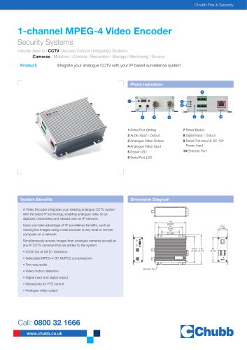 1-channel MPEG-4 Video Encoder