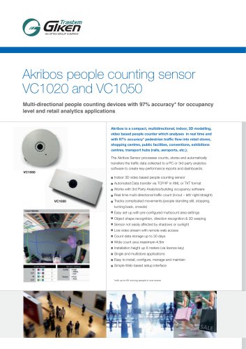 Akribos people counting sensor VC1020 and VC1050