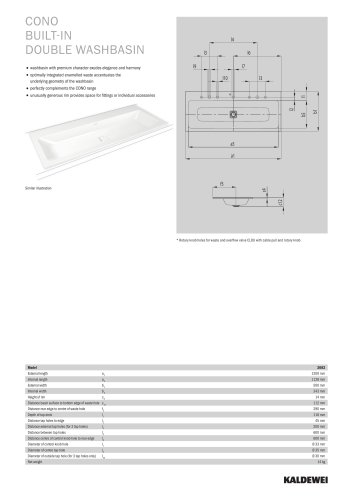 CONO BUILTIN DOUBLE WASHBASIN