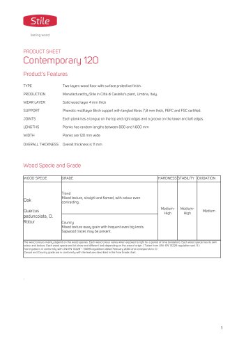 PRODUCT SHEET Contemporary 120