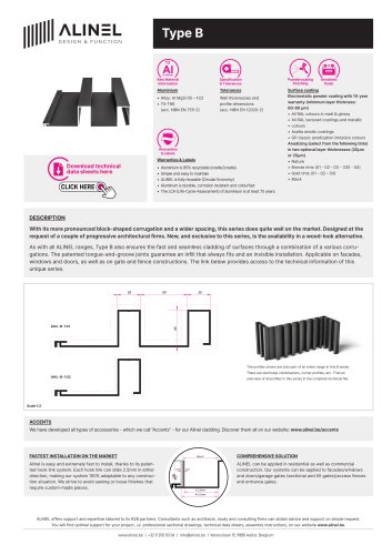 ALINEL Type B - Technical data sheet