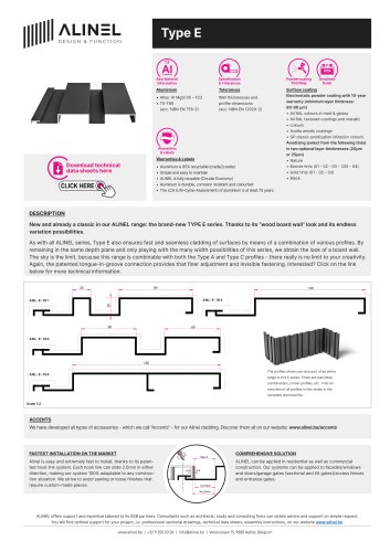 ALINEL Type E - Technical data sheet