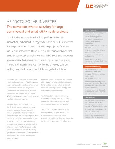 AE 500TX SOLAR INVERTER