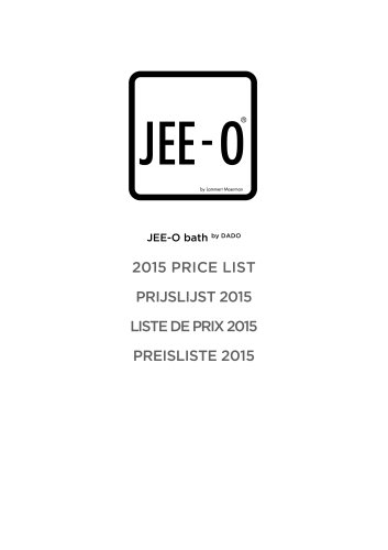 JEE-O bath by DADO 2015 PRICE LIST