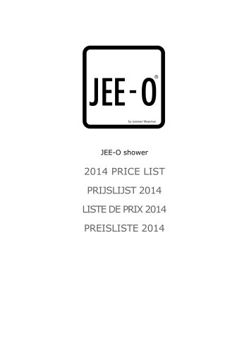 JEE-O shower PRICE LIST 2014