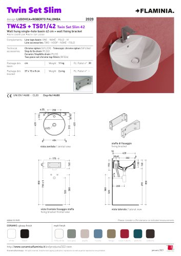 Lavabo Twin Set Slim sospeso