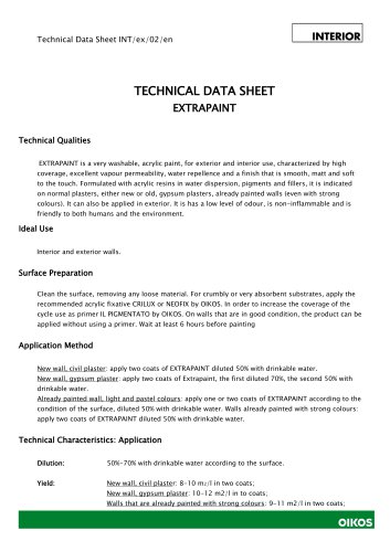 EXTRAPAINT TECHNICAL DATA SHEET