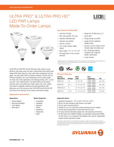 ULTRA PRO™ & ULTRA PRO HD™ LED PAR Lamps Made-To-Order Lamps