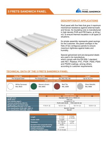 Five Ribs Sandwich Panel