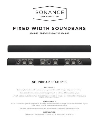 FIXED WIDTH SOUNDBARS