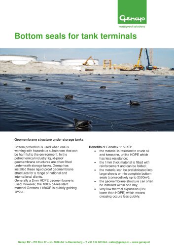 Bottom seals for tank terminals