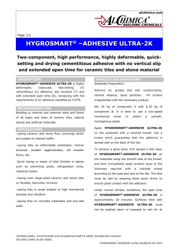 HYGROSMART ® –ADHESIVE ULTRA-2K