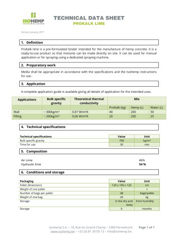 Technical data sheet - ProKalk