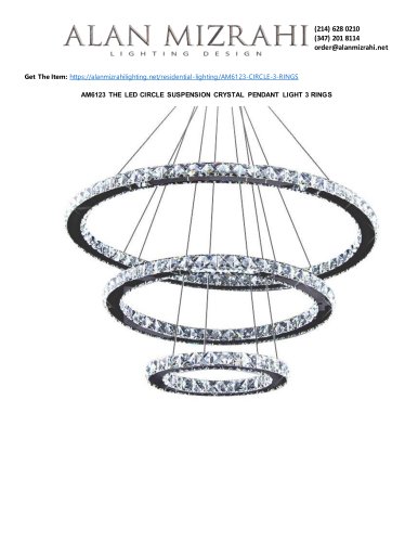 AM6123 THE LED CIRCLE SUSPENSION CRYSTAL PENDANT LIGHT 3 RINGS