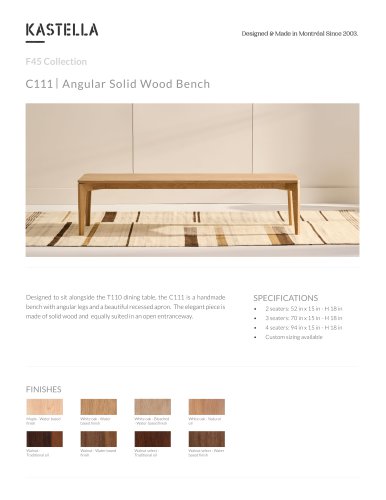 C111 Angular Solid Wood Bench