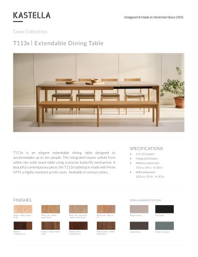 T113x Extendable Dining Table