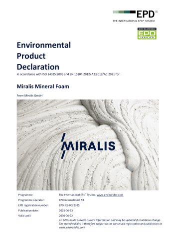 Miralis Mineral Foam Insulation EPD
