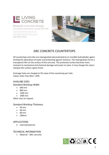 GRC CONCRETE COUNTERTOPS