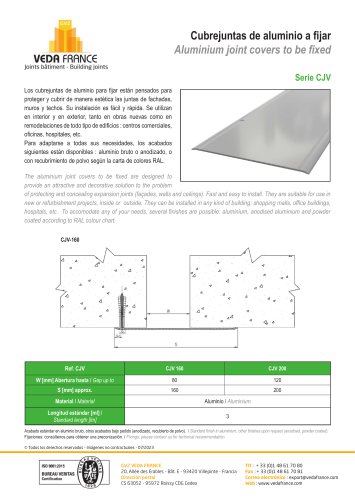 Cubrejuntas de aluminio à fijar - CJV