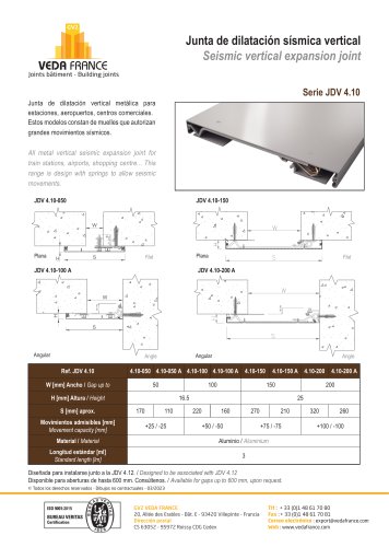 Junta de dilatación sismica vertical - JDV 4.10