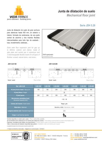 Junta de dilatación de suelo - JDH 5.20