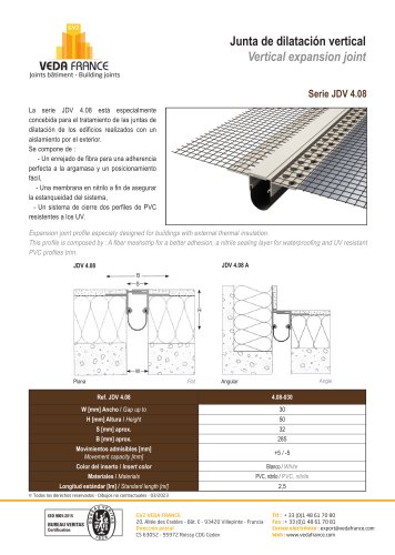 Junta de dilatación vertical - JDV 4.08