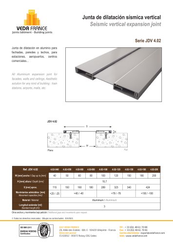 Junta de dilatación vertical sísmica - JDV 4.02