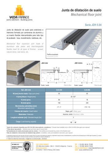 Junta de dilatatción de suelo - JDH 5.04