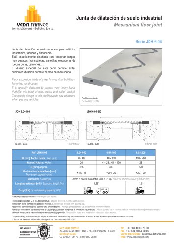 Juntas de dilatación de suelo metálicas - JDH 6.04