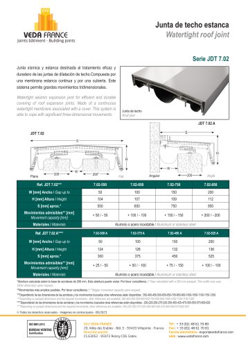 Juntas de dilatación de techo - JDT 7.02