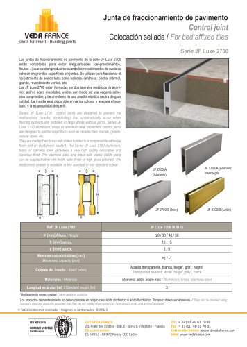 Juntas de fraccionamiento - JF Luxe 2700