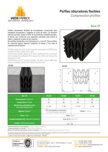 PERFILES OBTURADORES FLEXIBLES CP