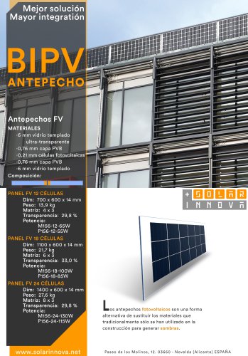 BIPV-Antepechos Solares Fotovoltaicos