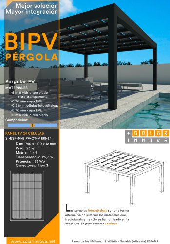 BIPV-Pergolas Solares Fotovoltaicas