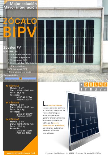 BIPV-Zócalos Solares Fotovoltaicos