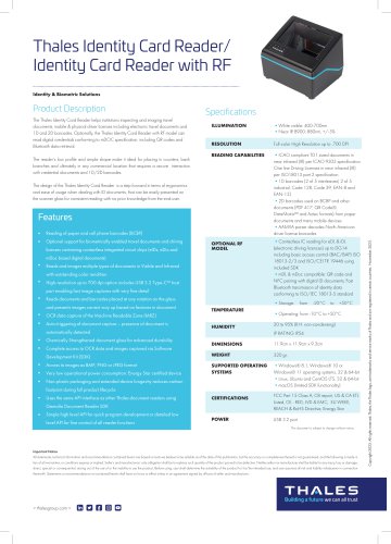 Thales Identity Card Reader CR2000