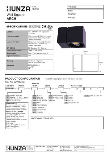 Arch Wall Square PureLED Specification Sheet v2