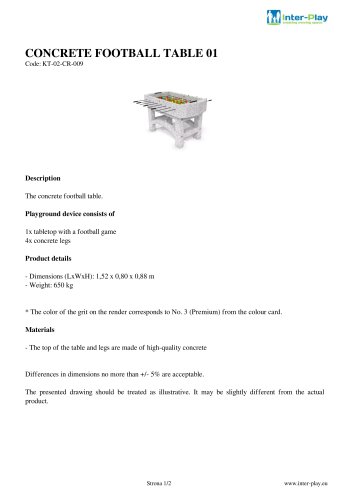 CONCRETE FOOTBALL TABLE 01