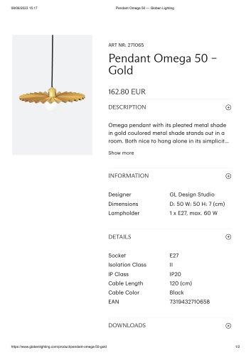 Pendant Omega 50 – Gold