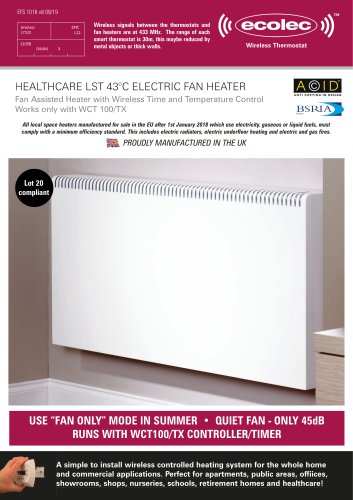 HEALTHCARE LST 43°C ELECTRIC FAN HEATER