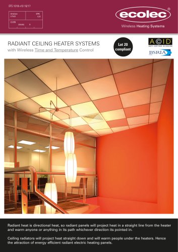 RADIANT CEILING HEATER SYSTEMS