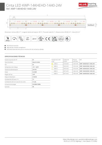 KWP-14KHEHD-1440-24V Cinta LED